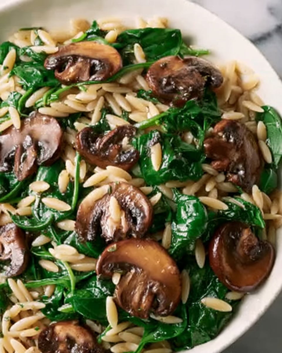 Mushroom and Spinach Orzo Recipe - Recipe Image