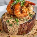 Filet Mignon with Shrimp and Lobster Cream Sauce Recipe
