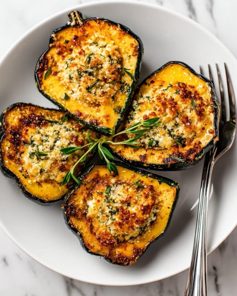 Parmesan Herb Roasted Acorn Squash Recipe