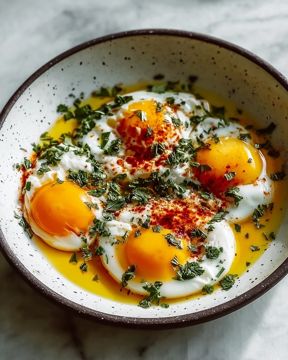 Turkish Eggs (Cilbir) Recipe 6 Turkish Eggs (Cilbir) Recipe - Recipe Image