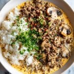Ground Beef Stroganoff and Rice Recipe