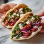 Lamb Gyros with Warm Pita and Toppings Recipe