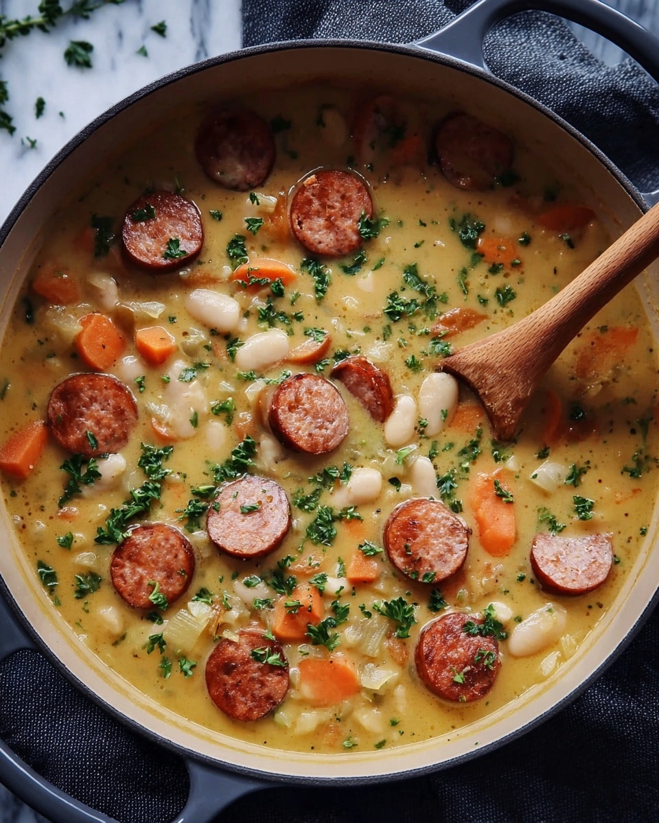 Creamy Bean Soup with Kielbasa Recipe - Recipe Image