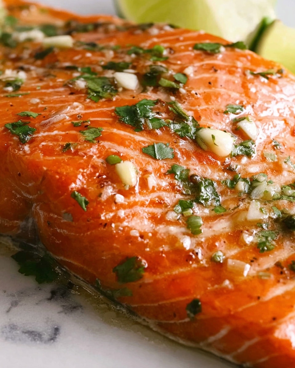 Cilantro Lime Honey Garlic Salmon Baked in Foil Recipe - Recipe Image