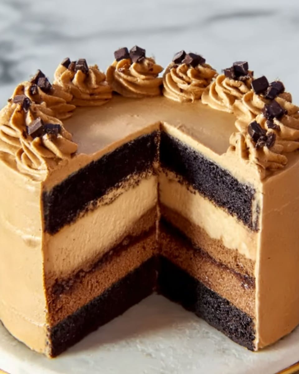 Chocolate Pumpkin Cheesecake Cake Recipe 6 Chocolate Pumpkin Cheesecake Cake Recipe - Recipe Image