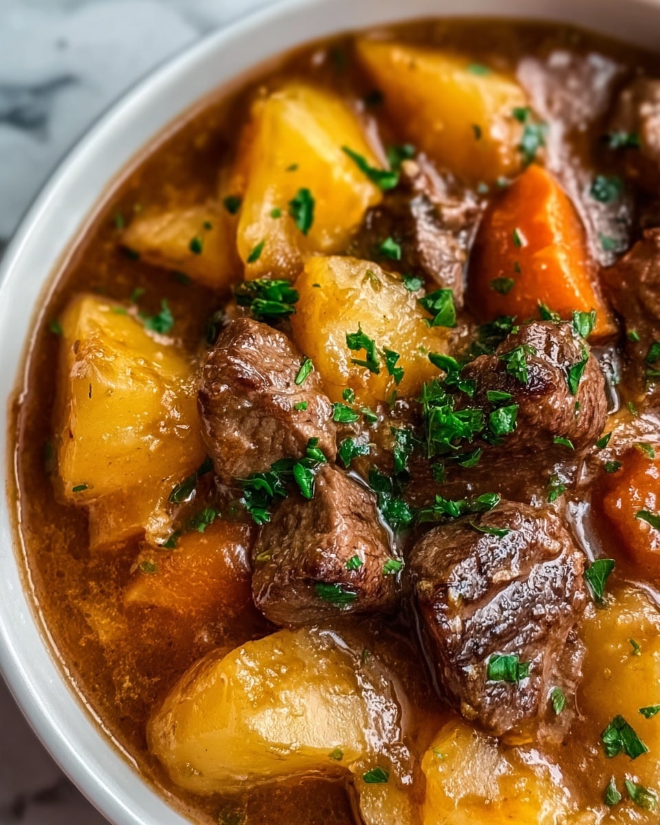 Slow Cooker Steak and Cheddar Potato Casserole Recipe - Recipe Image