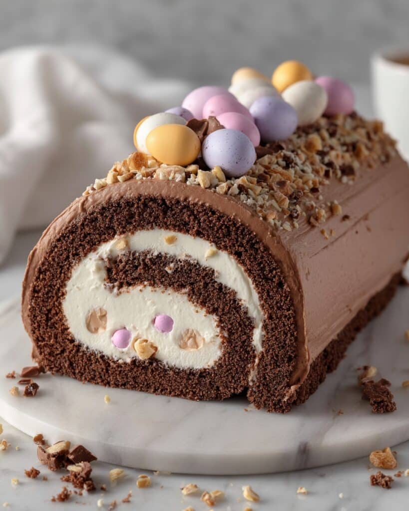Easter Chocolate Log Cake Recipe