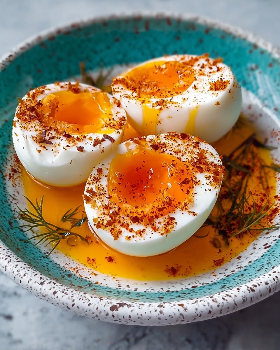 Turkish Eggs (Cilbir) with Spiced Butter and Fresh Herbs Recipe 6 Turkish Eggs (Cilbir) with Spiced Butter and Fresh Herbs Recipe - Recipe Image