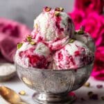 Rose Pistachio Cheesecake Ice Cream Recipe