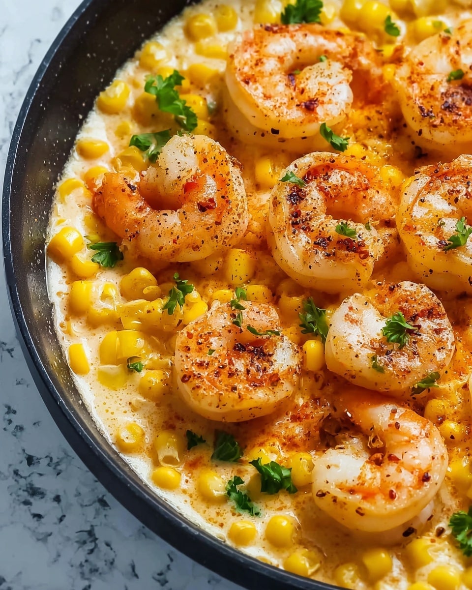 Shrimp and Creamed Corn Skillet Recipe - Recipe Image