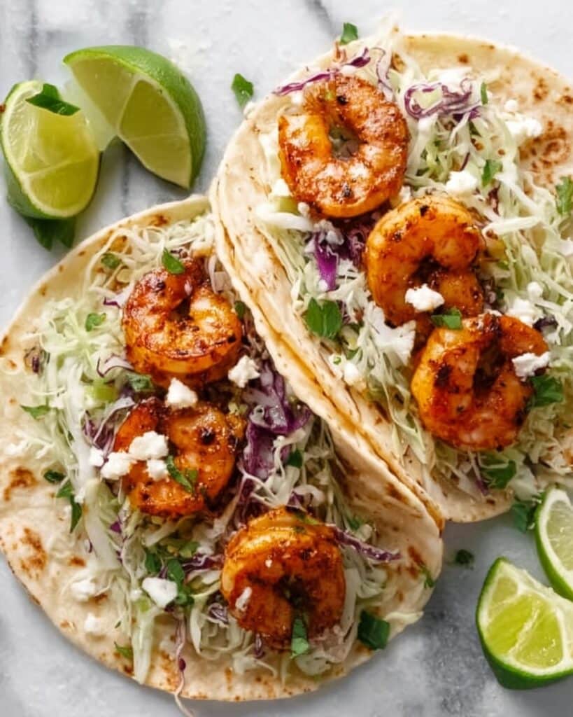 Shrimp Tacos with Cilantro Lime Slaw Recipe