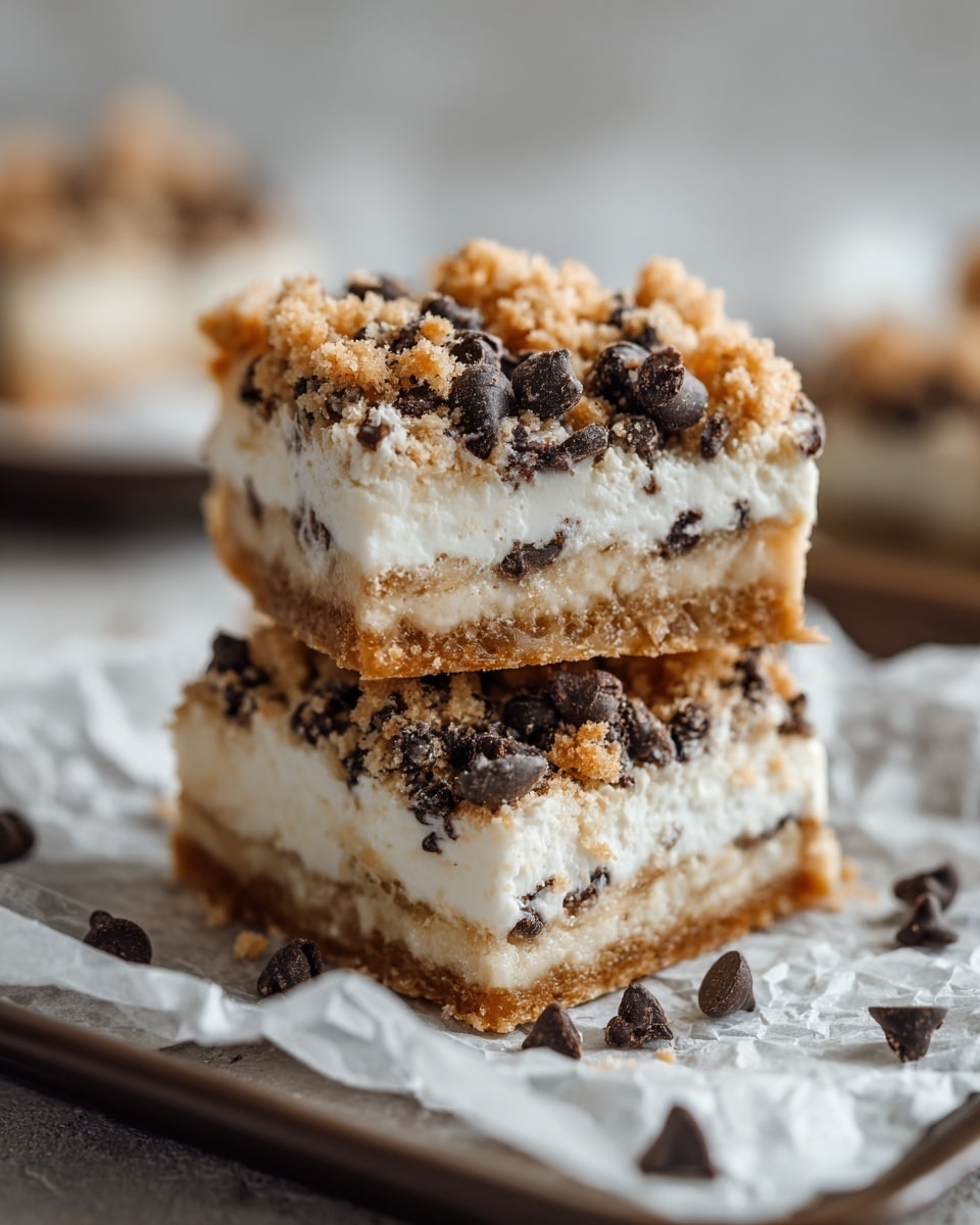 No-Bake Cookie Dough Cheesecake Bars Recipe