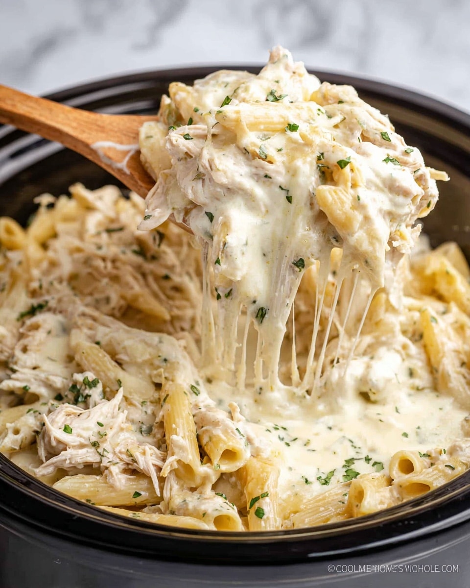Crock Pot Chicken Alfredo Casserole Recipe - Recipe Image