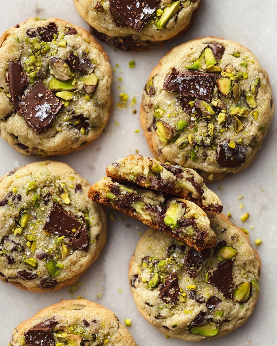 Pistachio Cream Cookies with Chocolate and Nuts Recipe - Recipe Image
