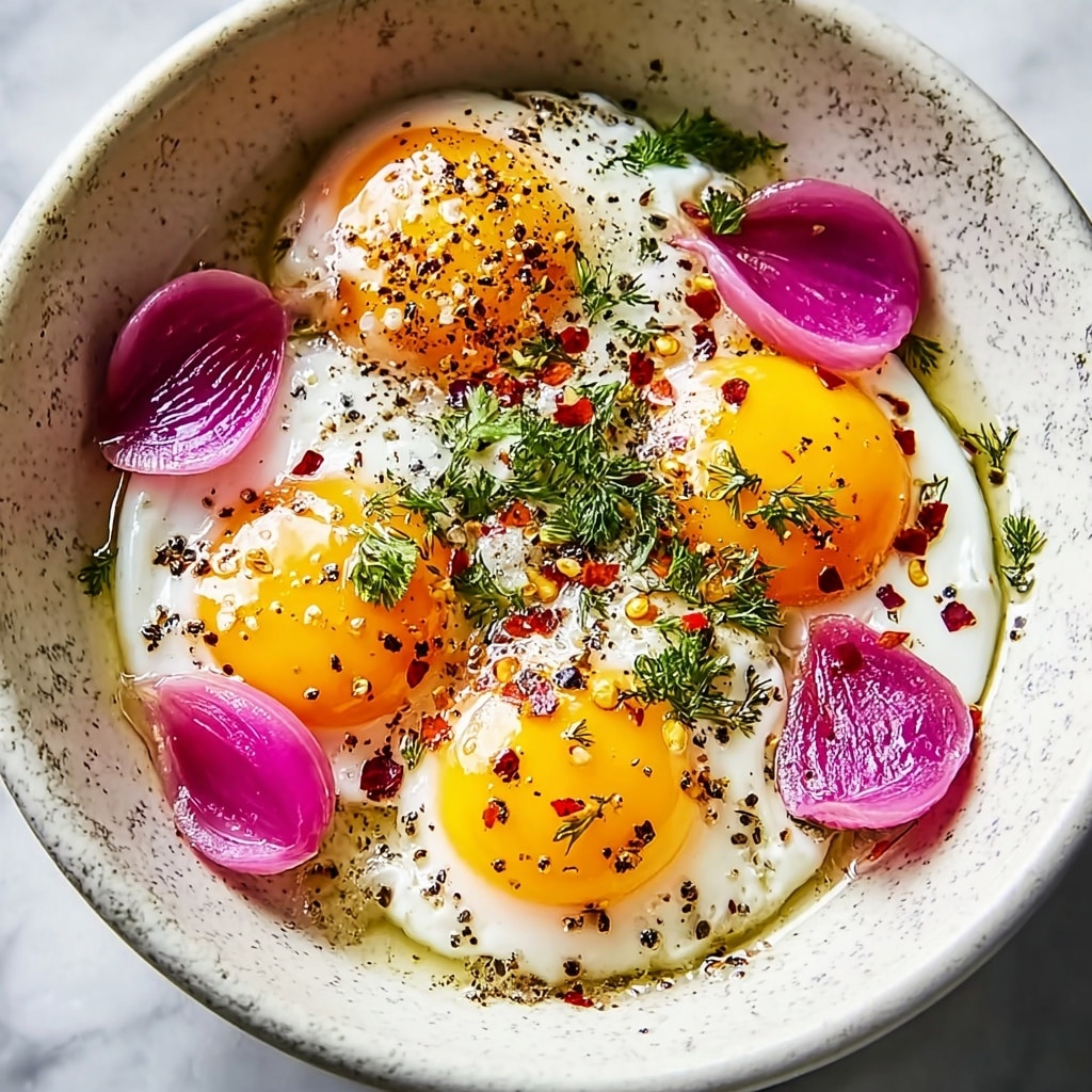 Turkish Eggs with Garlic Yogurt and Spiced Drizzle Recipe - Recipe Image