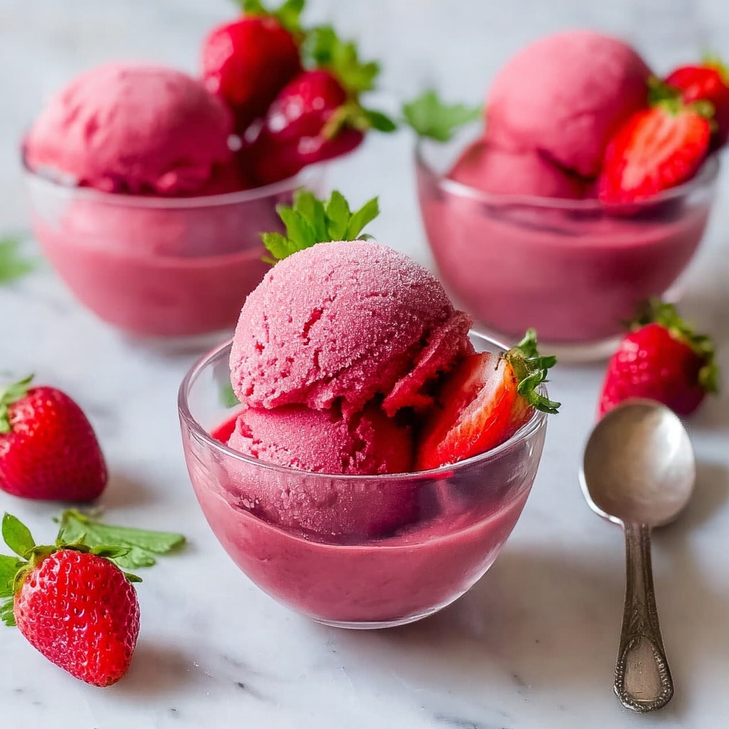 Homemade Strawberry Sorbet Recipe - Recipe Image