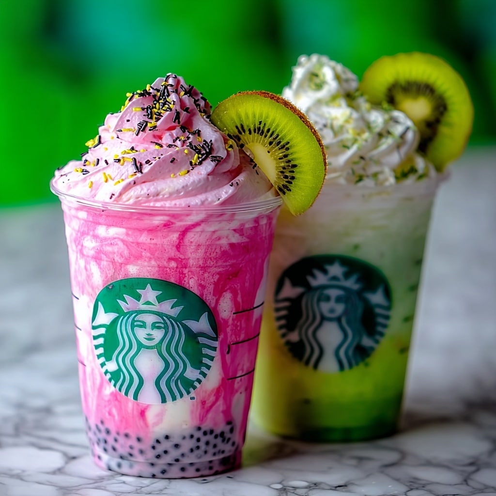 Kiwi Dragonfruit Crush Frappuccinos Recipe - Recipe Image