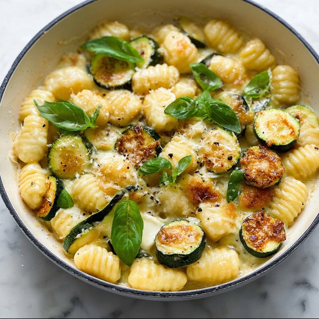 Lemon and Basil Gnocchi with Zucchini, Spinach, and Mozzarella Recipe - Recipe Image