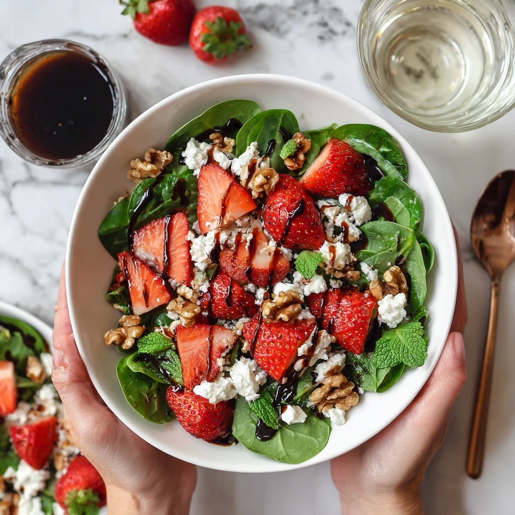 Strawberry Spinach Salad with Toasted Almonds and Feta Recipe - Recipe Image