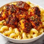 Spicy Honey Pepper Chicken with Creamy Mac and Cheese Recipe