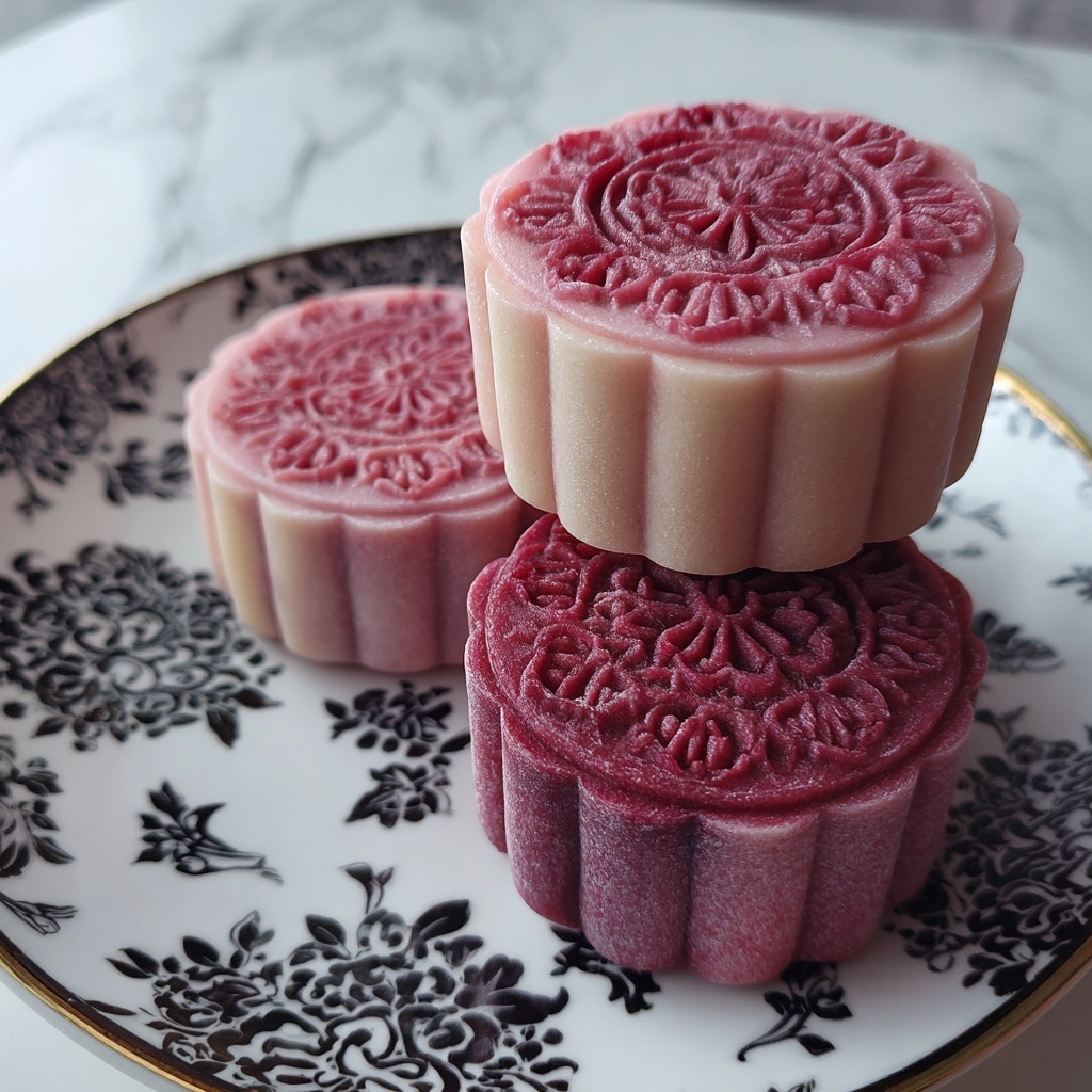 Strawberry Snow Skin Mooncakes Recipe - Recipe Image