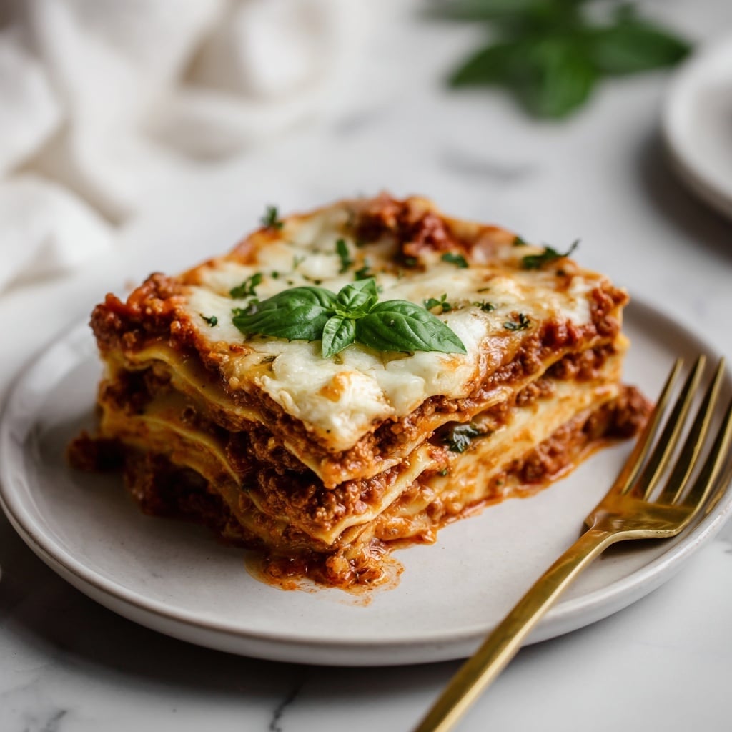 Classic Italian Lasagna with Meat and Bechamel Sauce Recipe - Recipe Image