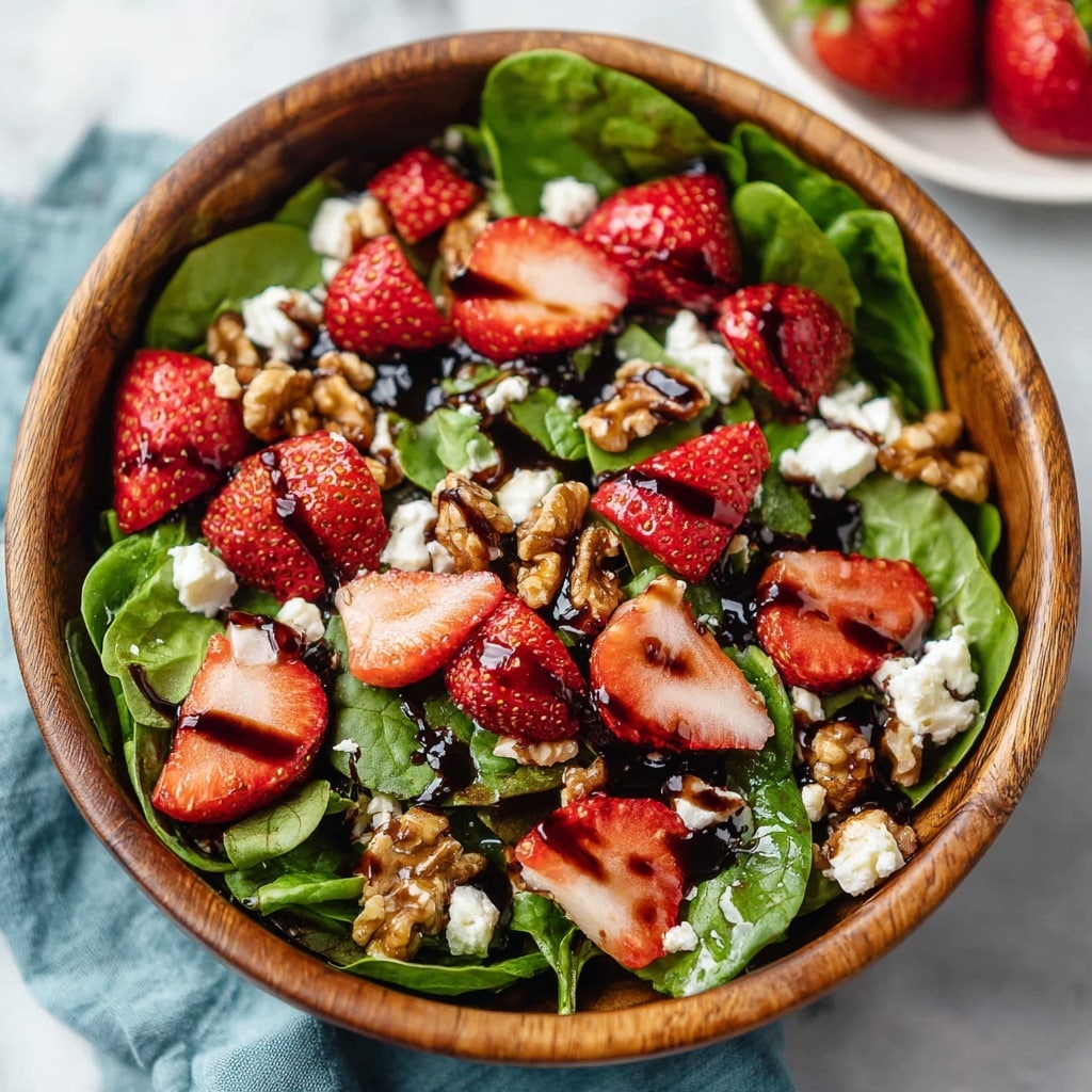 Spinach Strawberry Salad with Feta Cheese Recipe - Recipe Image