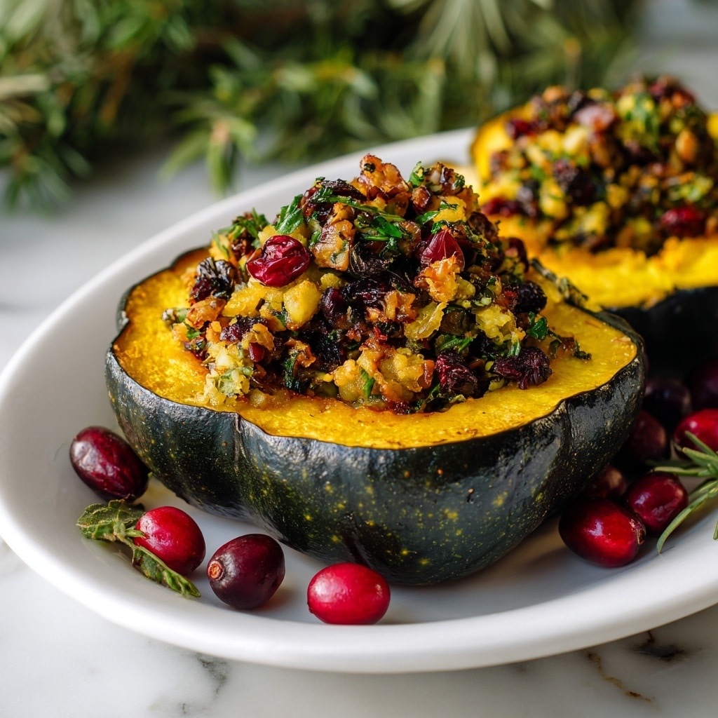Turkey and Cranberry Stuffed Acorn Squash Recipe - Recipe Image