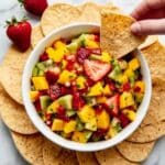 Strawberry Mango Salsa with Cinnamon-Sugar Tortilla Chips Recipe