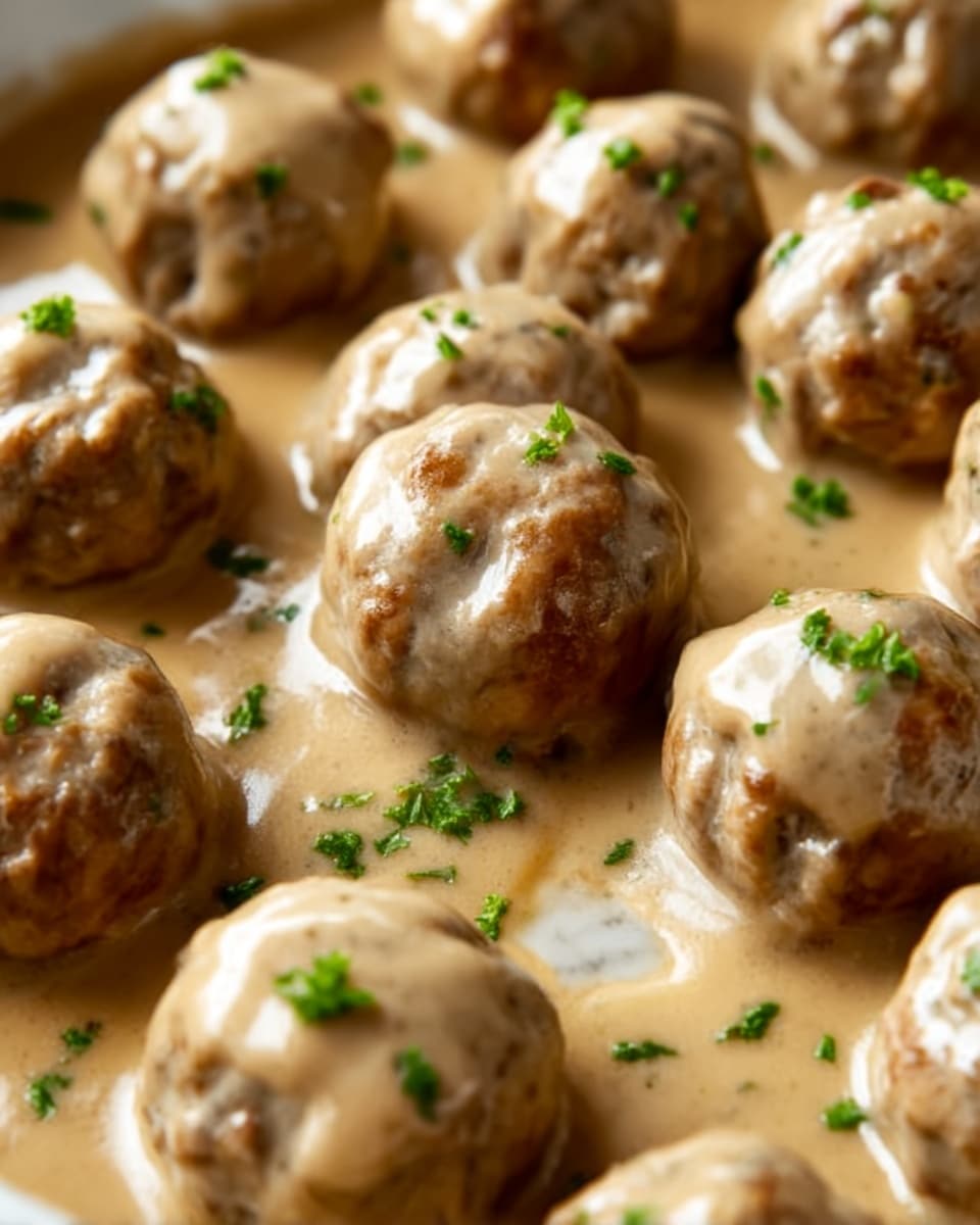 Swedish Meatballs with Creamy Sauce Recipe - Recipe Image