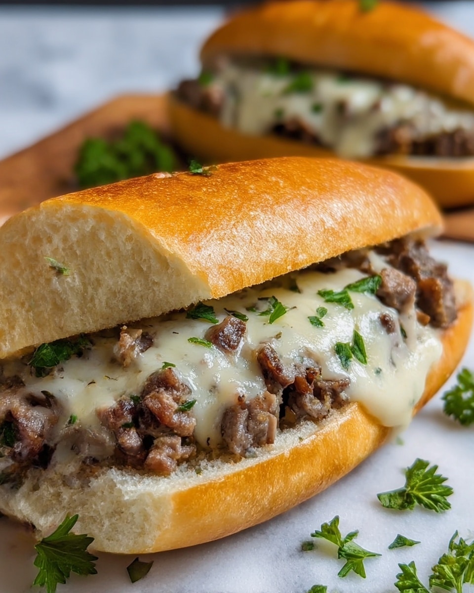 Philly Cheesesteak Garlic Bread Recipe - Recipe Image