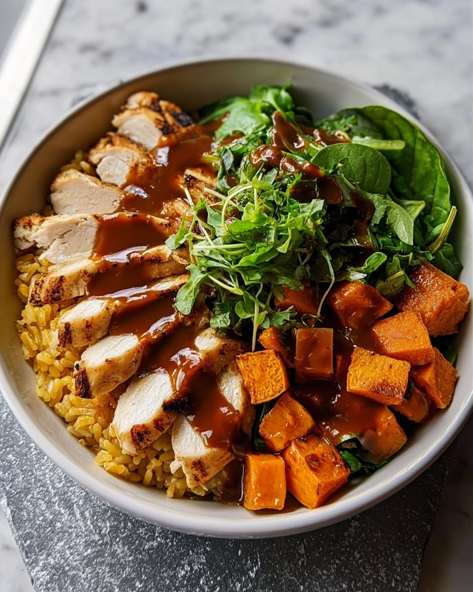 BBQ Chicken & Roasted Sweet Potato Bowls Recipe - Recipe Image