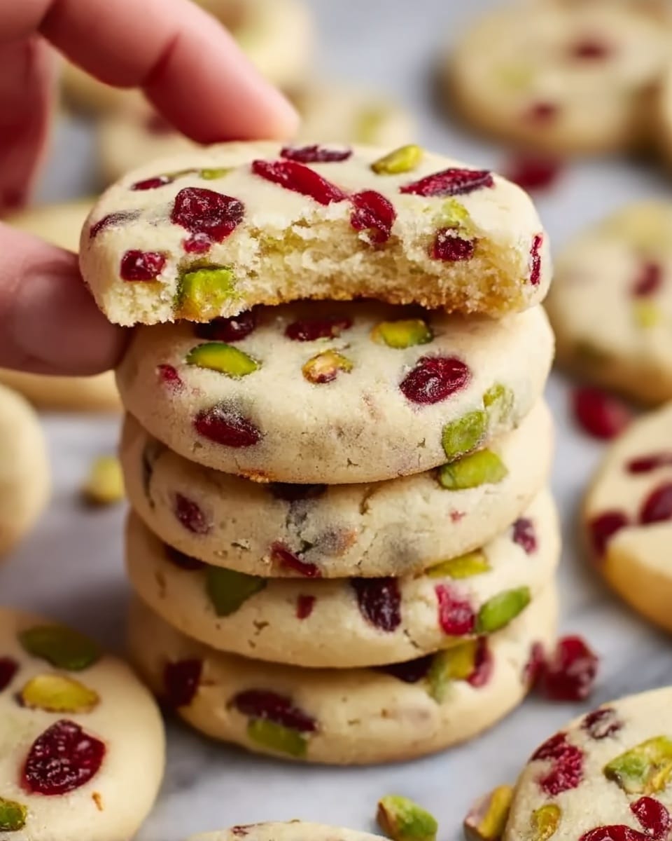 Cranberry Pistachio Shortbread Cookies Recipe