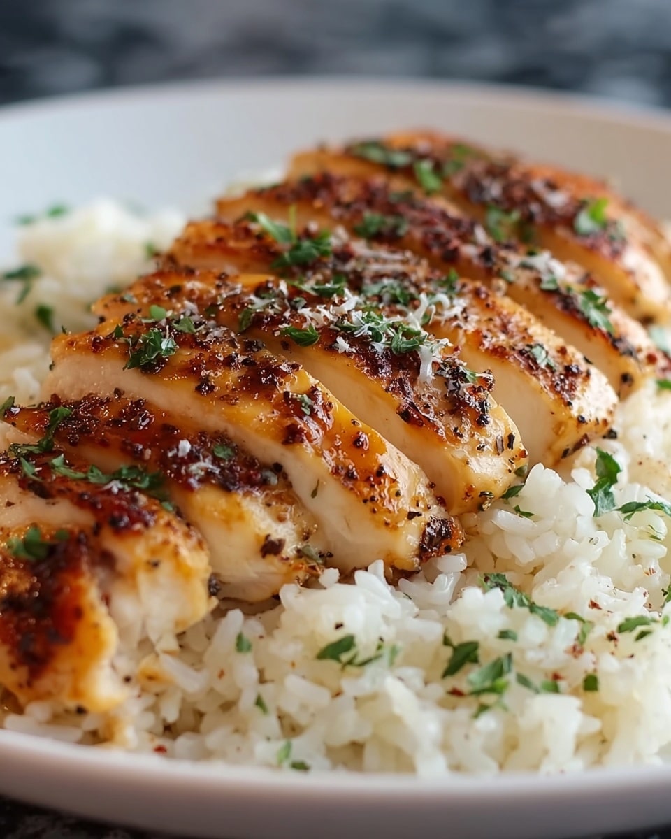 Chicken with Garlic Parmesan Rice Recipe - Recipe Image