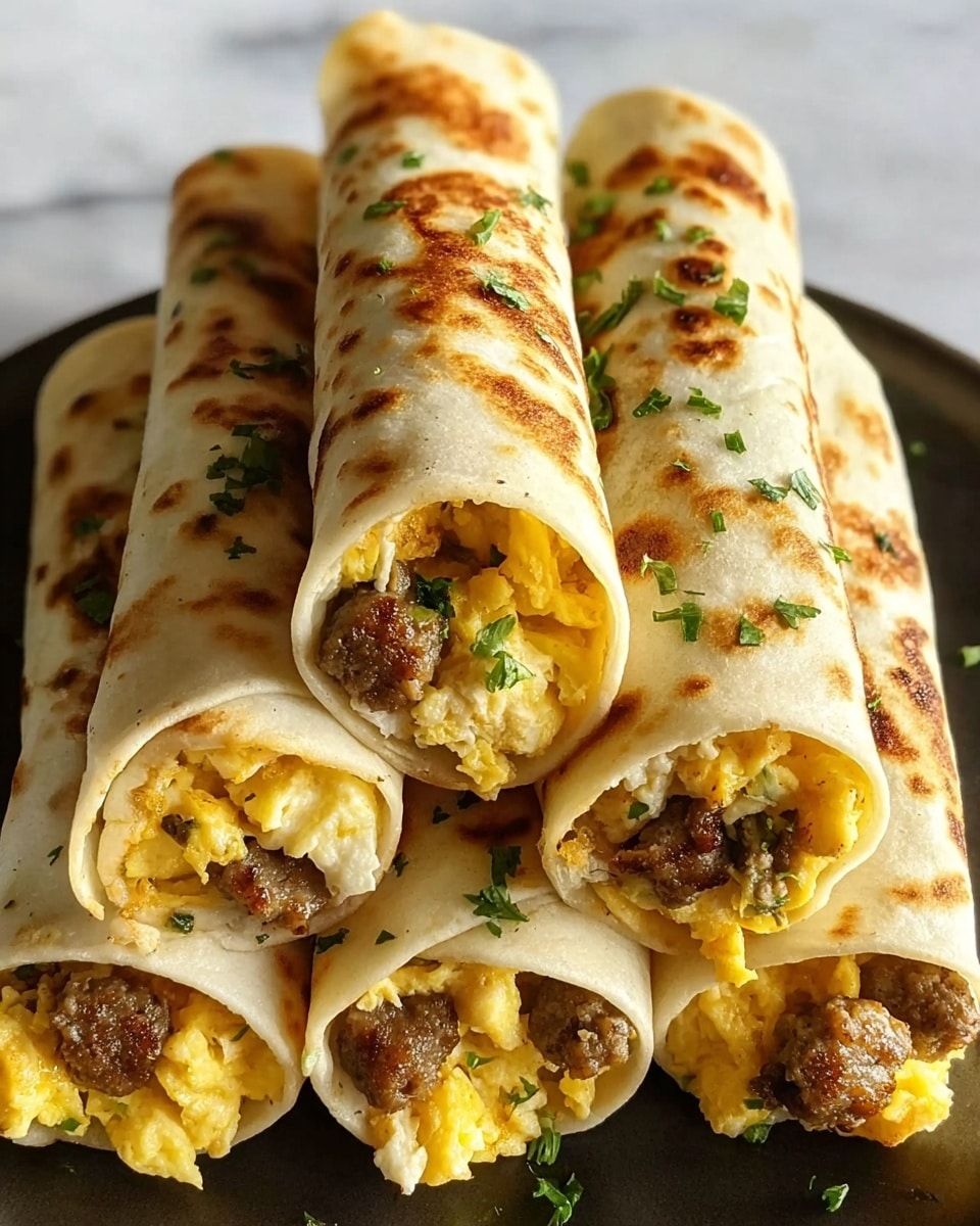 Egg and Sausage Breakfast Taquitos Recipe - Recipe Image