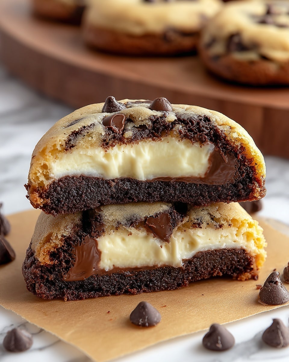 Cheesecake Stuffed Chocolate Chip Cookies Recipe - Recipe Image