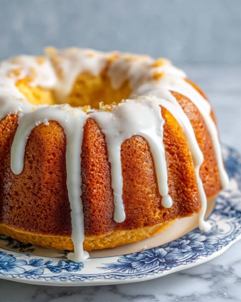 Vanilla Buttermilk Pound Cake with Cream Cheese Glaze Recipe