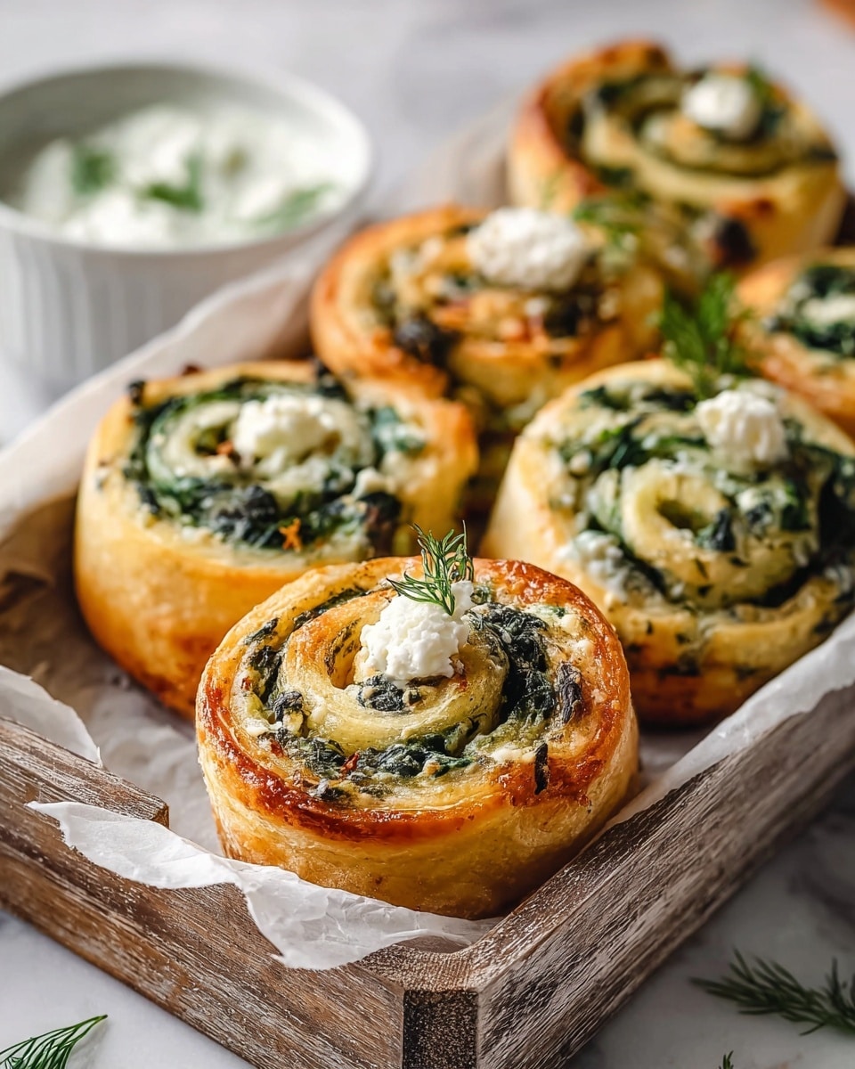 Spinach & Feta Puff Pastry Rolls Recipe - Recipe Image