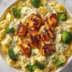 Creamy Garlic Parmesan Tortellini with Chicken & Broccoli Recipe
