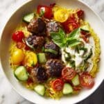 Mediterranean Bowl with Ground Turkey Meatballs Recipe