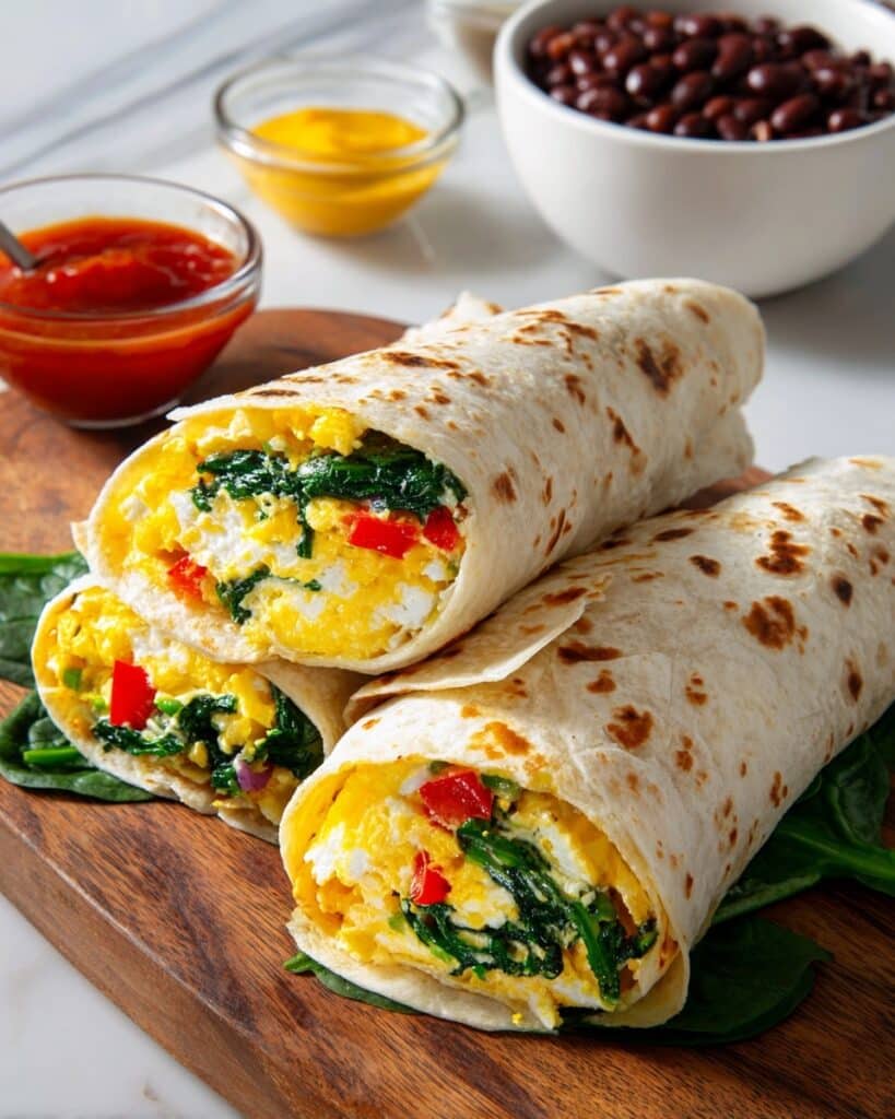 Egg and Spinach Breakfast Wrap Recipe