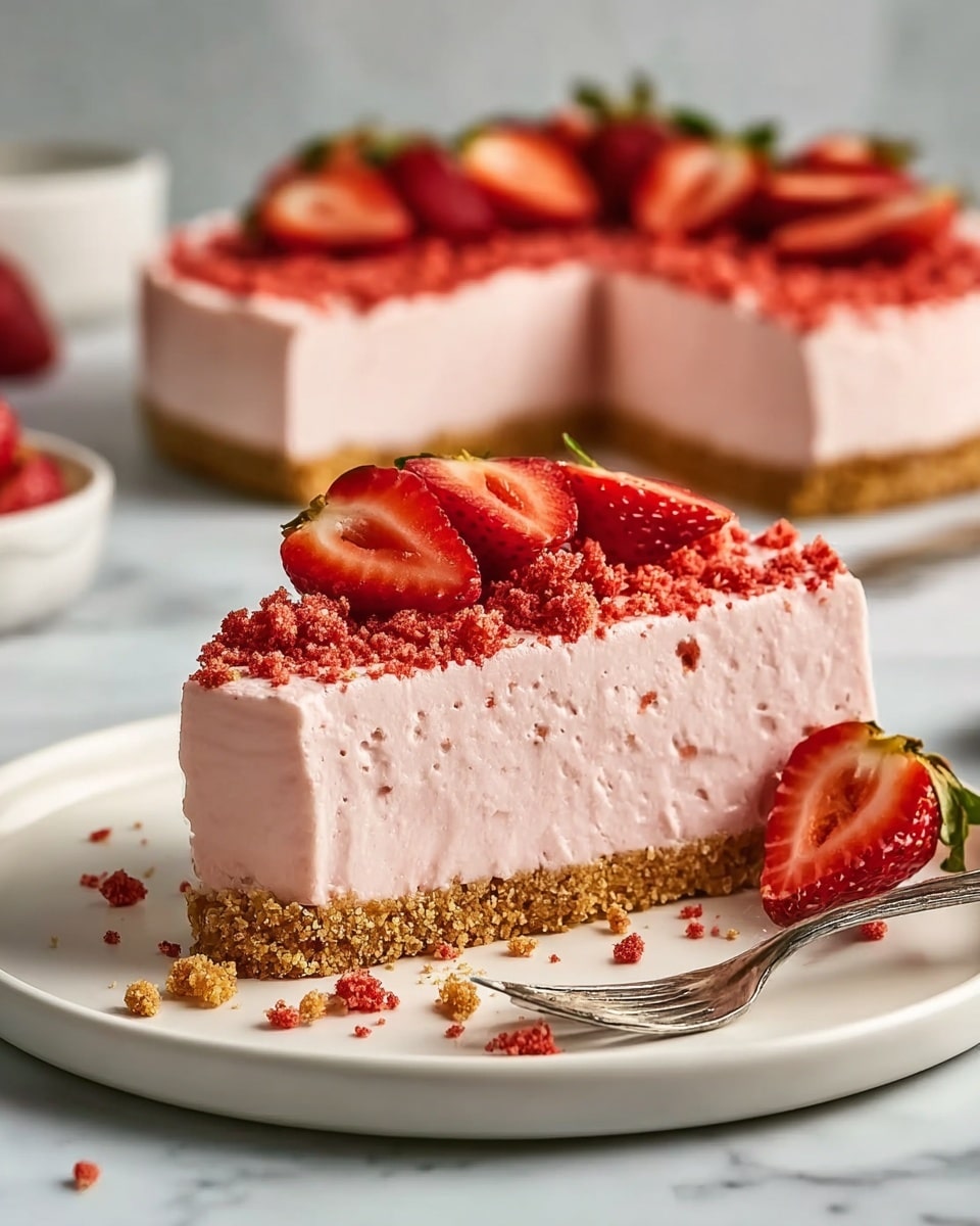 Strawberry Crunch Cheesecake Recipe - Recipe Image