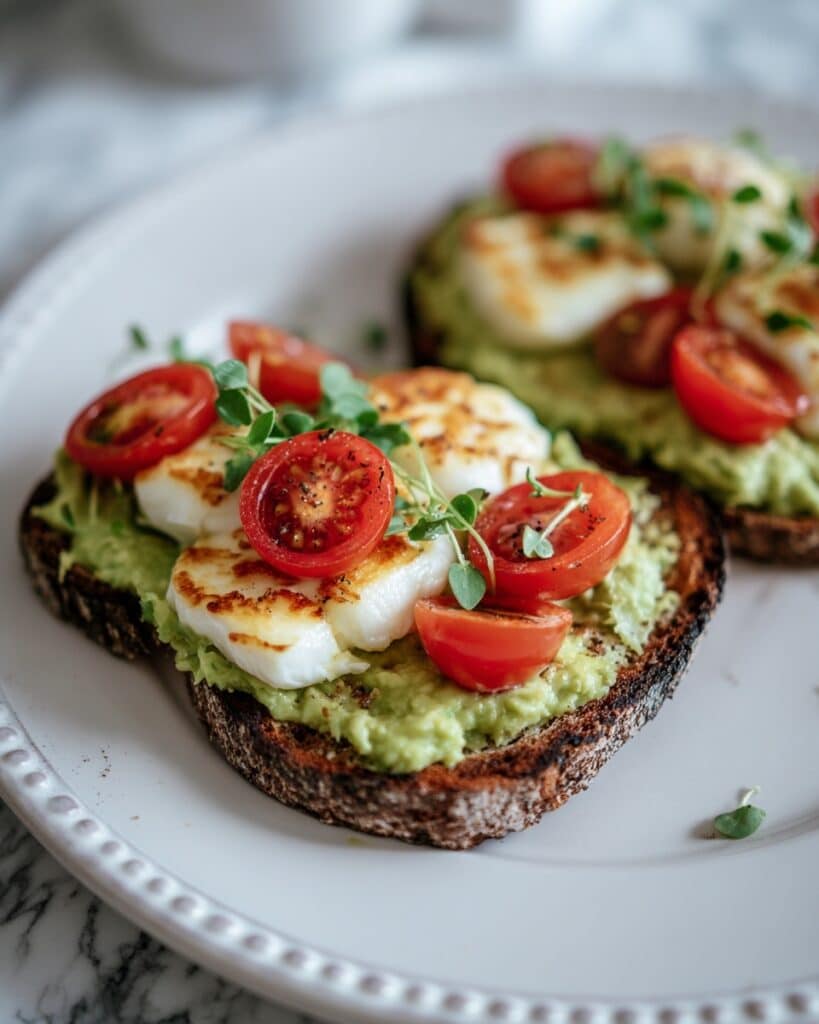 Halloumi, Honey, and Avocado Bagel Recipe