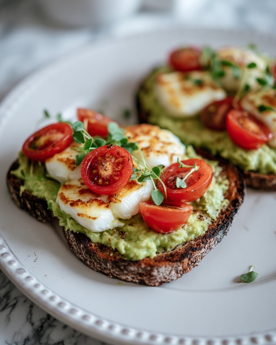 Halloumi, Honey, and Avocado Bagel Recipe