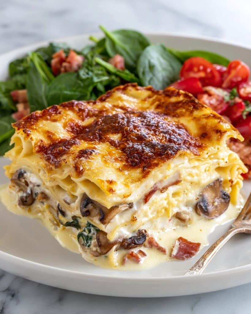 Creamy Chicken Mushroom Lasagna Recipe
