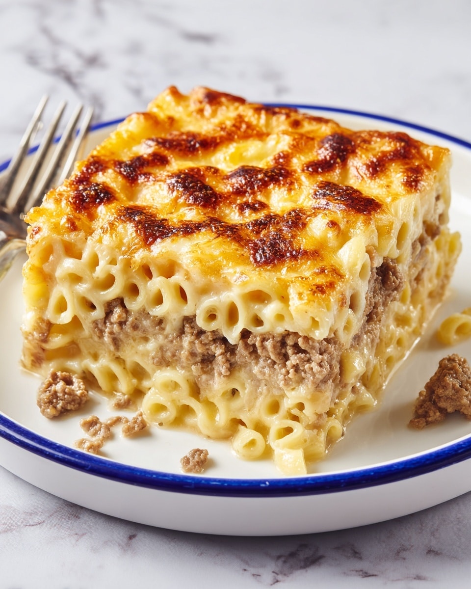 Mac and Cheese Meatloaf Casserole Recipe - Recipe Image