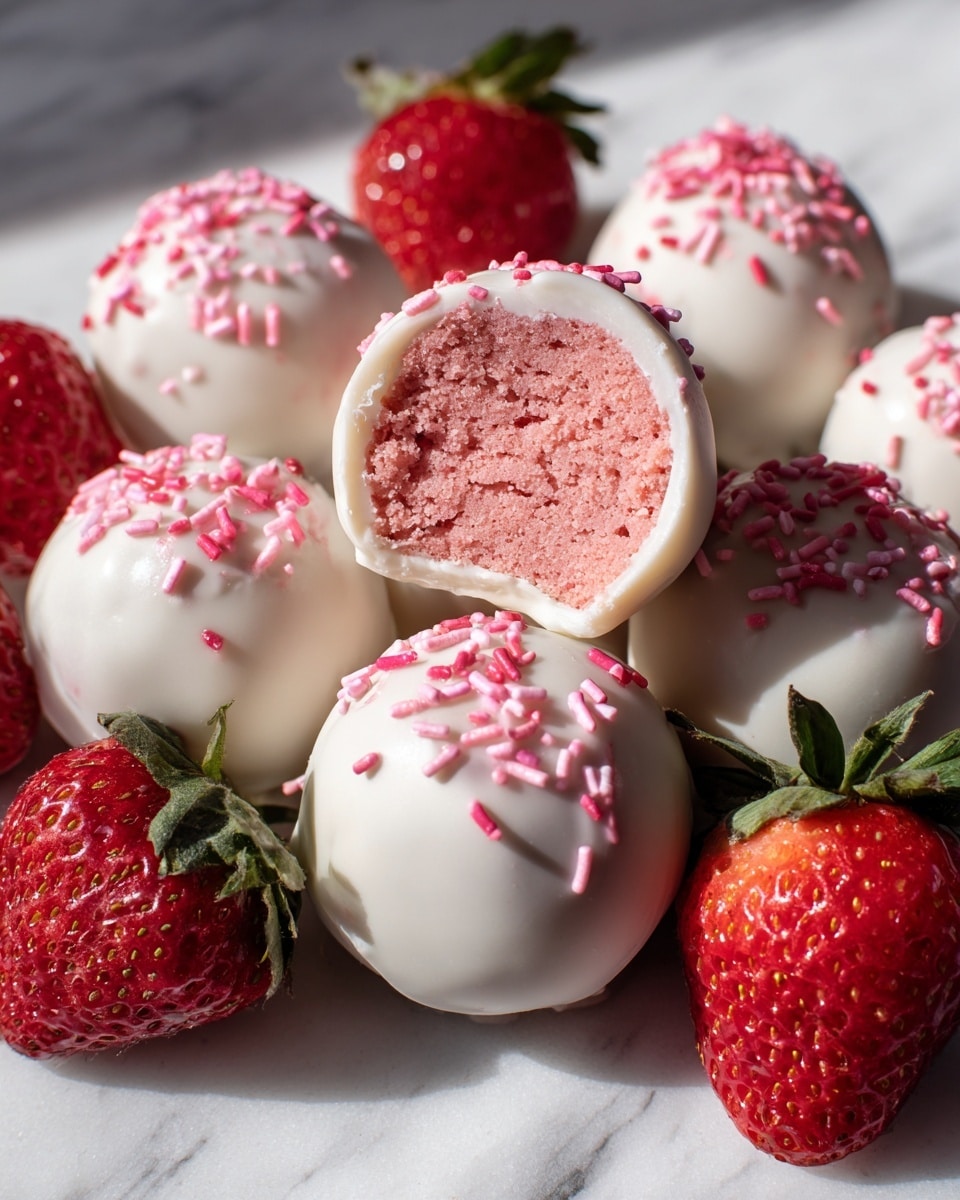 White Chocolate Strawberry Truffles Recipe - Recipe Image
