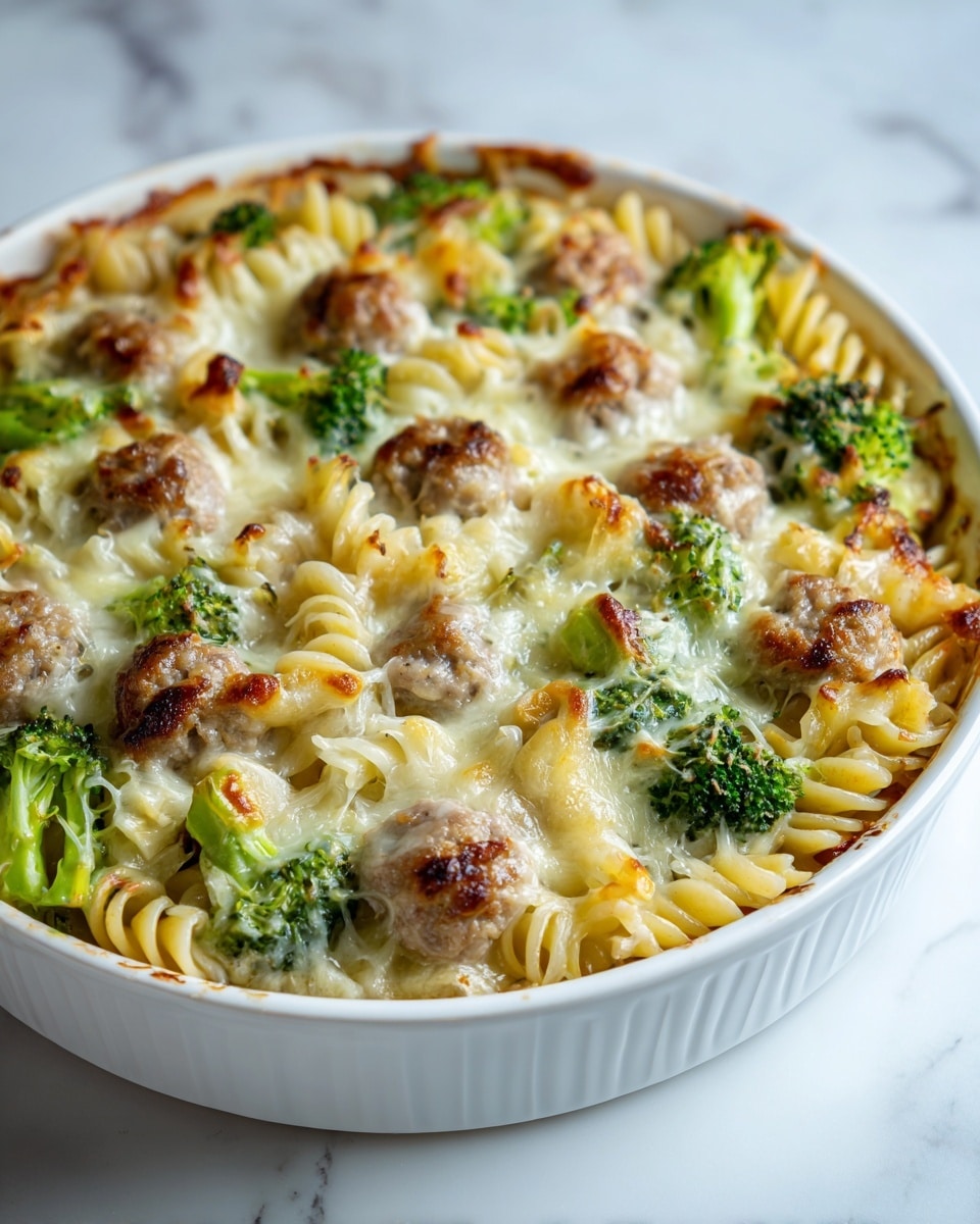 Cheesy Sausage and Broccoli Pasta with Crescent Rolls Recipe - Recipe Image