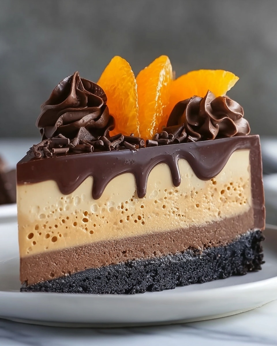 No-Bake Chocolate Orange Cheesecake Recipe - Recipe Image