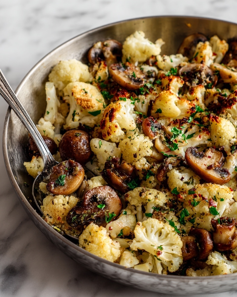 Garlic Mushrooms Cauliflower Skillet Recipe